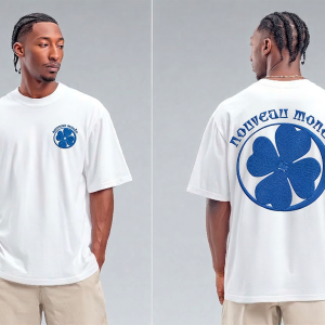 Le Nouveau  -  T-shirt Blanc a motif Bleue